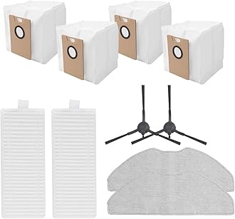 Fit For Tapo RV30 Max / RV30 Max Plus / RV20 Max / RV20 Max Plus Plus Robot Vacuum Cleaner, 10Pcs Side Brush Filter Mop Cloth Dust Bags Kit, Vacuum Parts & Accessories