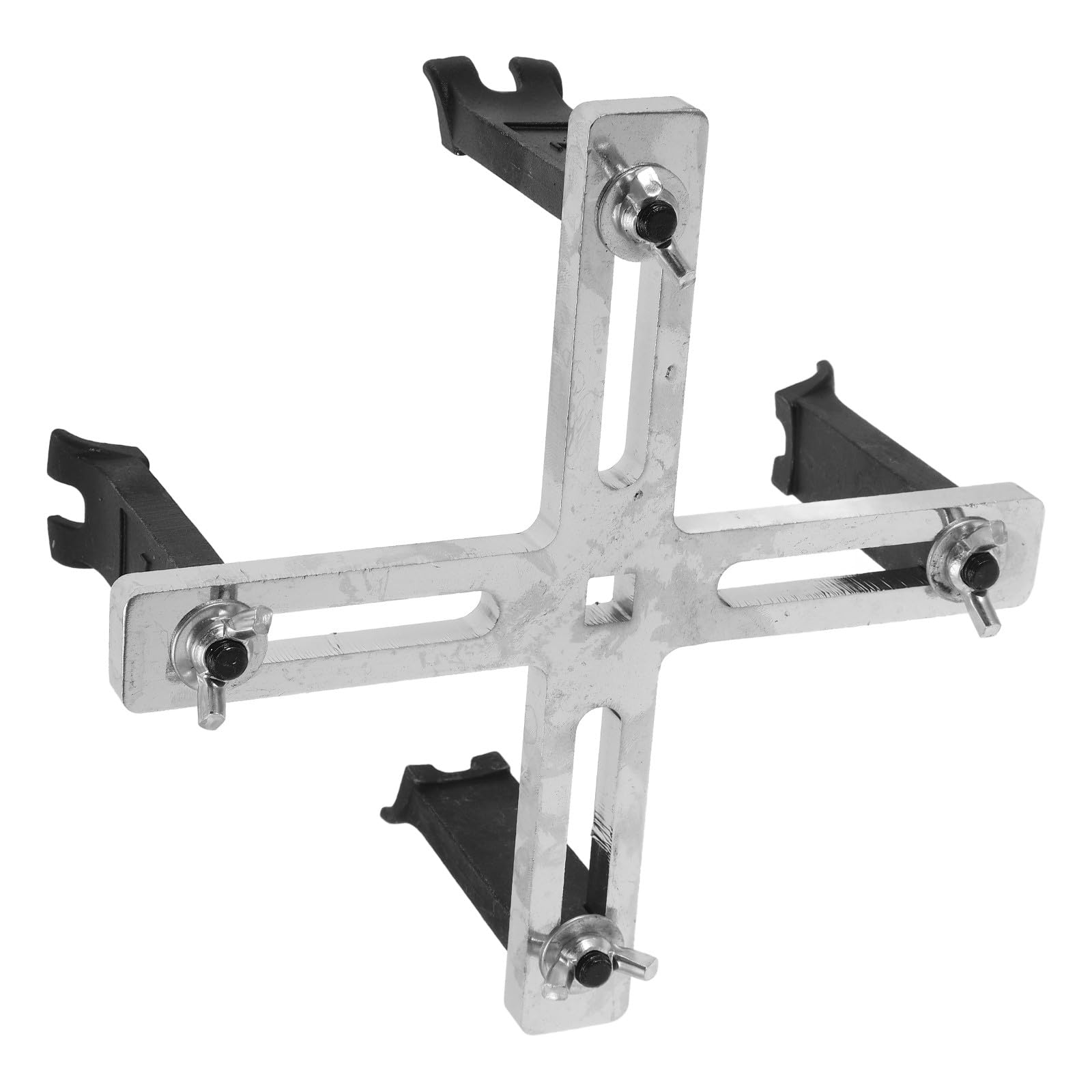 Abaodam Clé à Molette Réglable pour Couvercle de Réservoir à Carburant en Acier Chrome-vanadium Argenté Conception à 4 Griffes, Outil Fiable pour Réparation Automobile