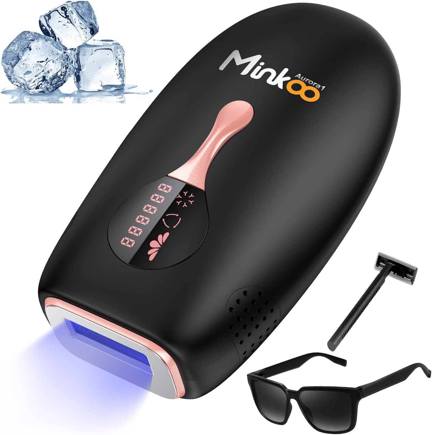 IPL Laser Hair Removal for Women and Men Painless Ice Cooling FDA Cleared - MinKoo Flawless Permanent Hair Remover Epilator for Women on Armpits Back Legs Arms Face Bikini Line