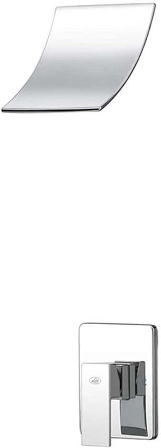 Bathtub Shower Systems Modern Bathroom Hotel Metal Brass in-Wall Concealed Waterfall Shower Set Embedded Box Single Function Hot and Cold Shower Silver Beautiful and Practical Bath