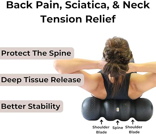 Miniatura 2 de Rollga Estándar el mejor rodillo de espuma para flexibilidad, recuperación muscular, masaje de espalda y cuello y ejercicio (azul).