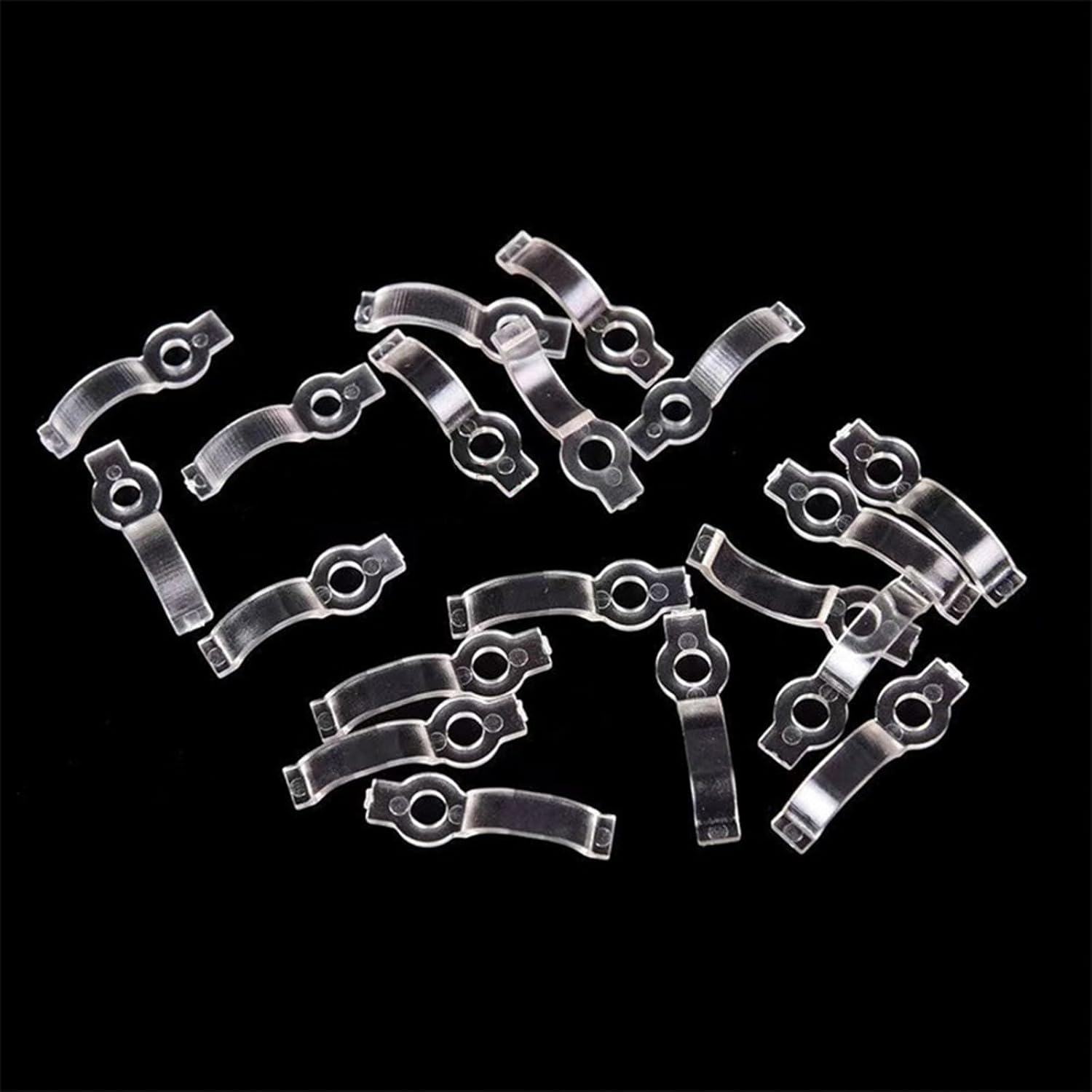 100 Pack LED Strip Mounting Clips, Installation Accessory for LED Light Strips, Flexible Mounting Solutions for 8mm Wide Waterproof Strip Lights