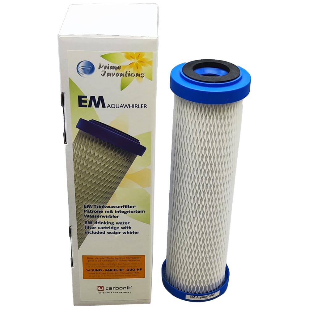 Cartucho de filtro de agua EM Aquawhirler | Unidad de remolino integrada | mejor sabor de agua | compatible con carcasas de filtro Carbonit Sanuno & Vario HP | AquaAvanti | WatPass