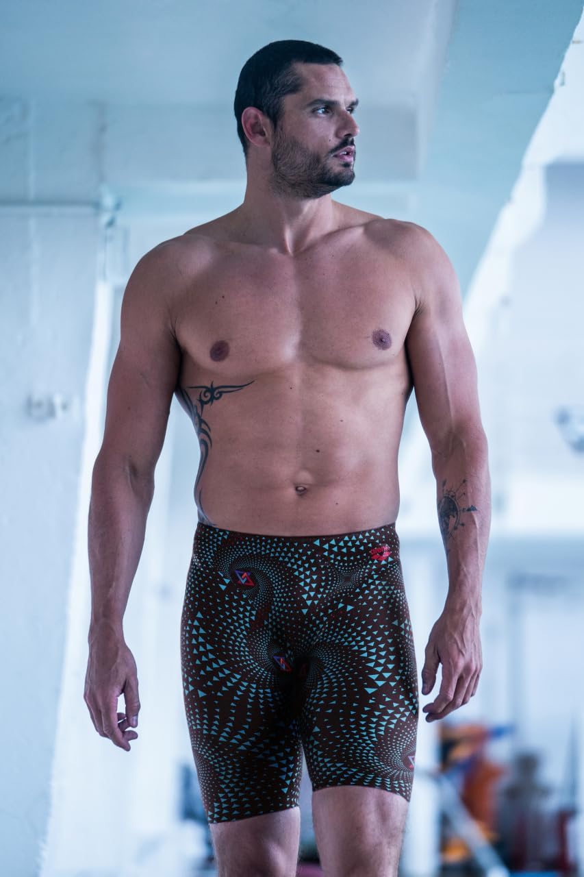 Arena Mens Arena Fireflow Performance Men's Swim Jammer Sports Knee-Length Swimsuit