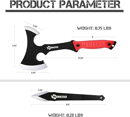 Miniatura 2 de Juego de 3 cuchillos y hachas de lanzamiento, 11 pulgadas de espiga completa de acero inoxidable y cuchillos de lanzar, afilador de herramientas de