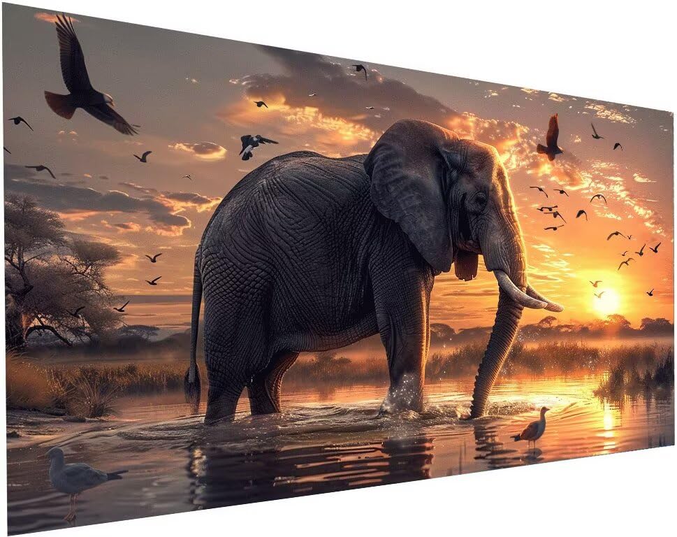 Broderie Diamant kit Complet Éléphant - Toile Haute Définition 5D S-251 100x200 cm