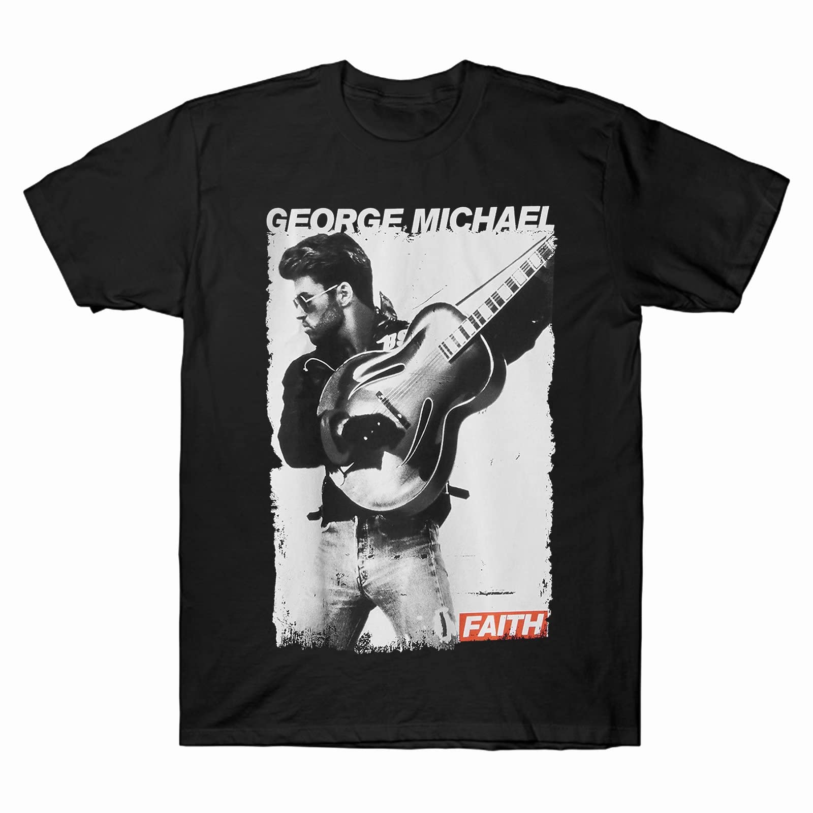 George Michael Tshirt Women Faith Poster Shirt Costume Cotton Shirts for Men Black t-Shirts