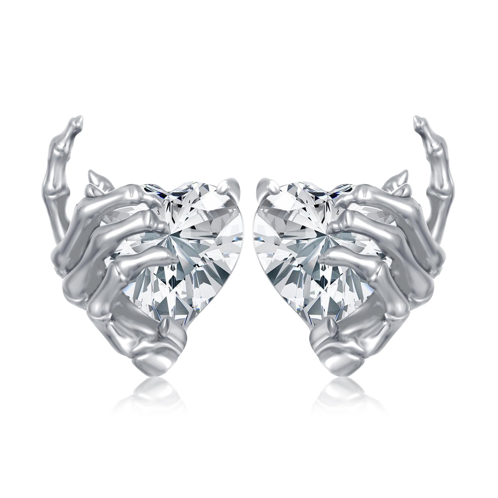 Skelett-Hand-Ohrringe für Damen - 925er Sterlingsilber, Gothic-Stil, Retro-Schmuck - Geschenke für Frauen