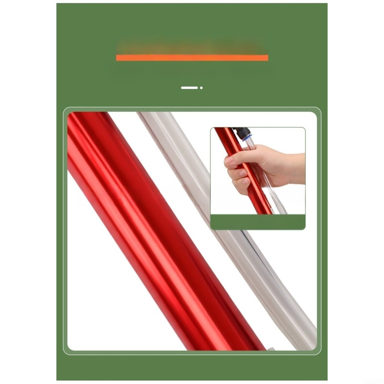 Hochleistungs-Doppelschlauch-Sprühwerkzeug für Steinfarbe, feuerfeste Beschichtung, Zement mit Legierung, Schnellverbindung, rot, 50 cm (50 cm)