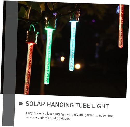 Miniatura 7 de Yardwe 4 piezas de acrílico barra colgante luz LED decoración al aire libre jardín luces decorativas gota lluvia cadena luz LED luces de meteorito