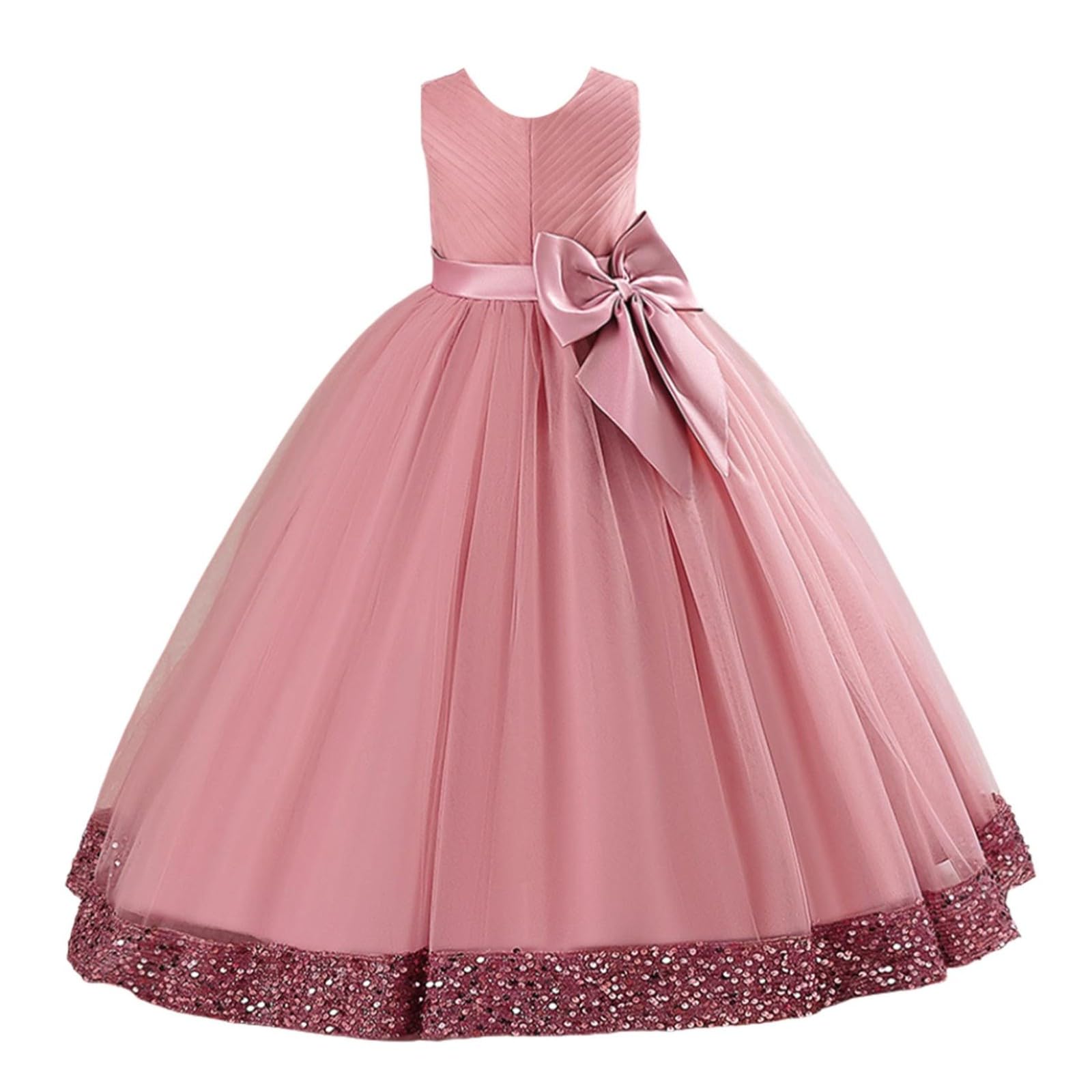 Abito da principessa con paillettes per ragazze, per concorsi di compleanno, matrimoni, damigelle d'onore, abito da sera formale, festività, ballo di fine anno