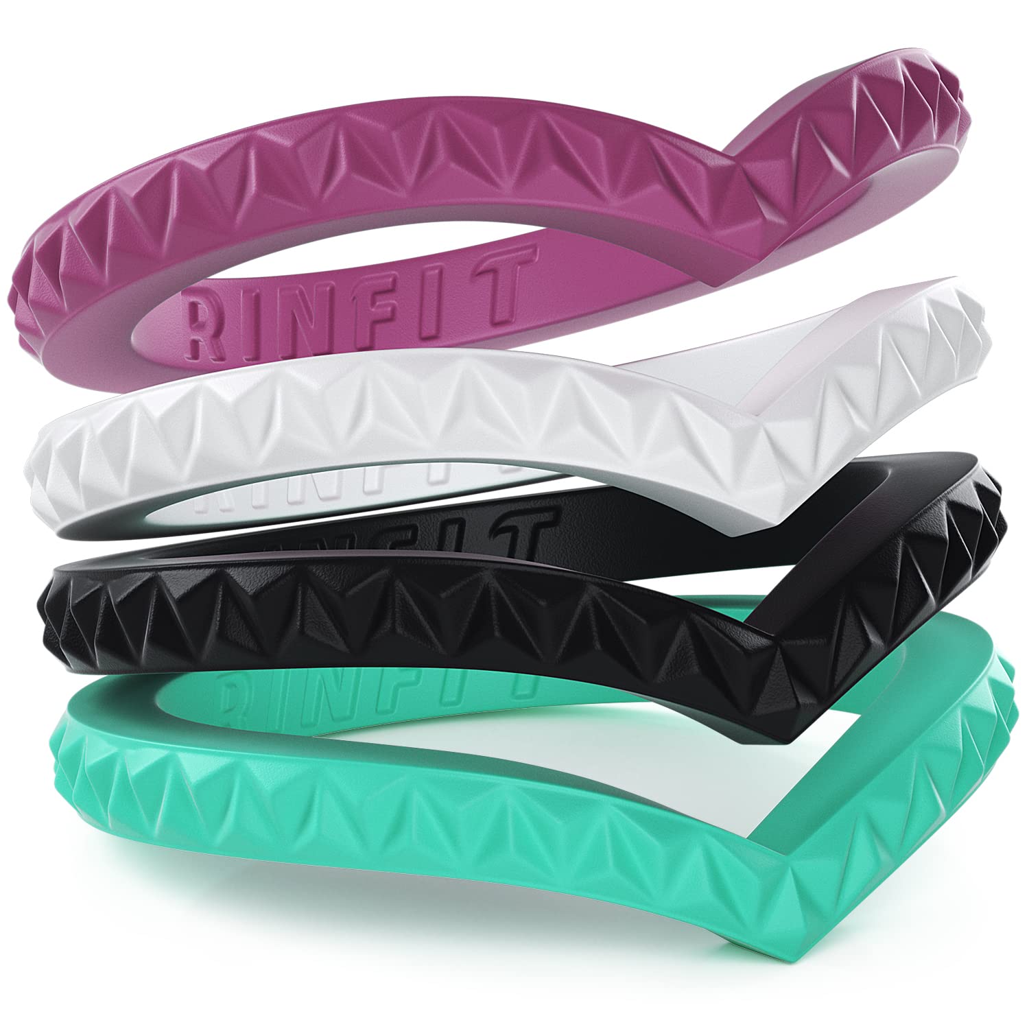 Rinfit Silicone Rings for Women - Rubber Wedding Bands Womens - Stackable Silicone Rings Couture - Patented Design