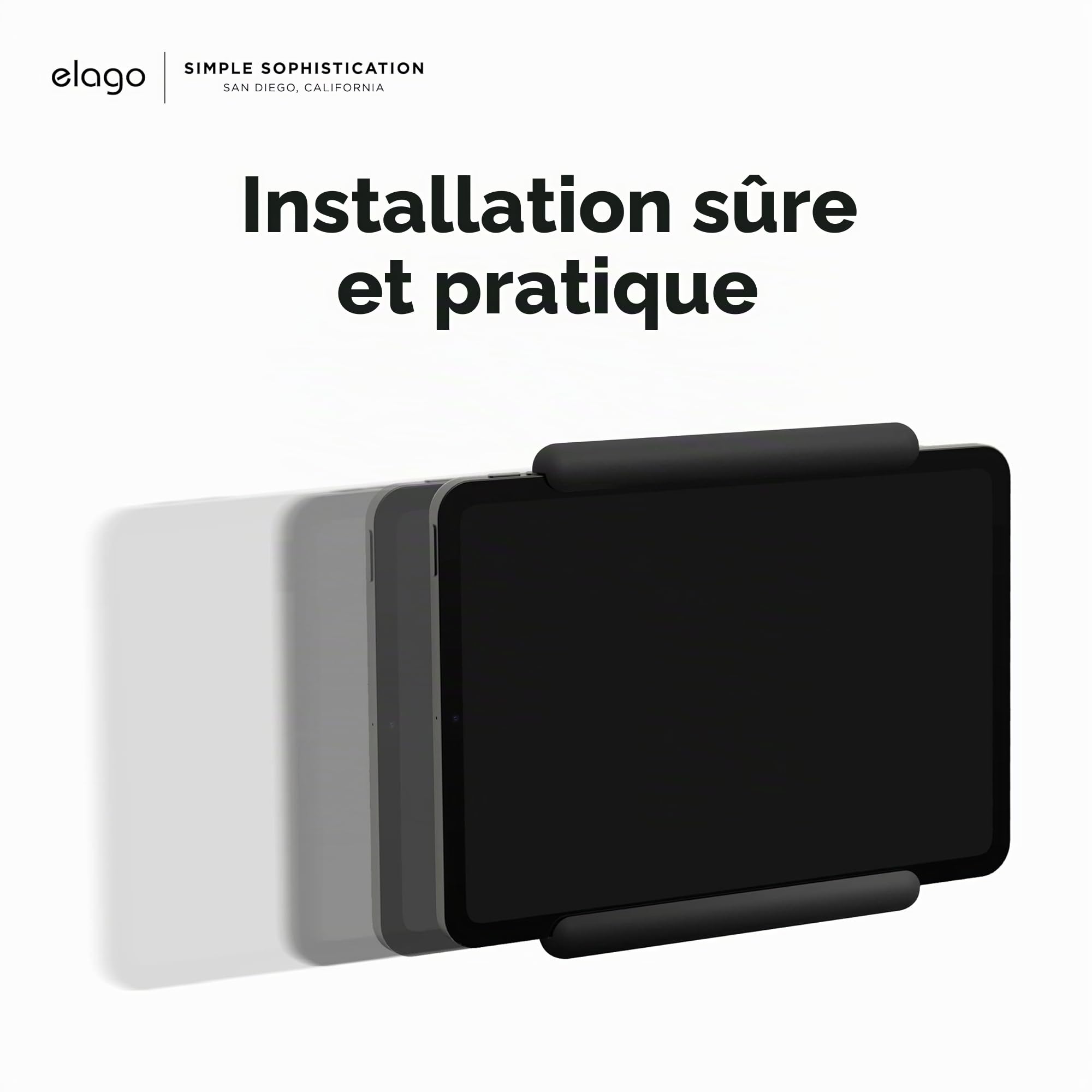 elago Support de Tablette Home Hub [Silicone Non-Toxique] [Gestion de Câble Incluse] [Installation Facile] Compatible avec iPad Air et iPad Pro - Noir