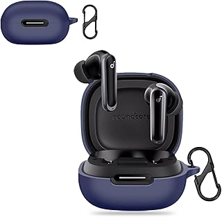 For Anker Soundcore P40i ケース シリコン製 保護ケース Kluso 軽量 耐衝撃 落下防止 Anker Soundcore P40I 用 保護カバー キズ防止 防水防塵 カラビナ付き 紛失防止 全面保護 装着充電可能 Anker Soundcore P40i対応 プロテクターケース(ブルー)