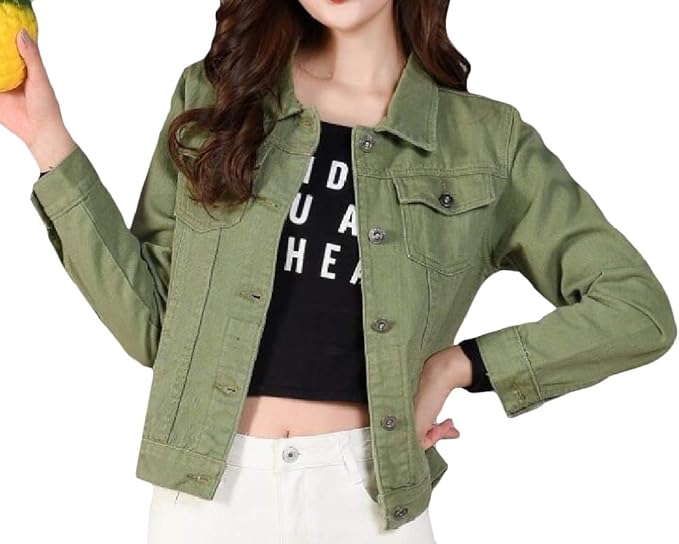 chamarra verde mujer