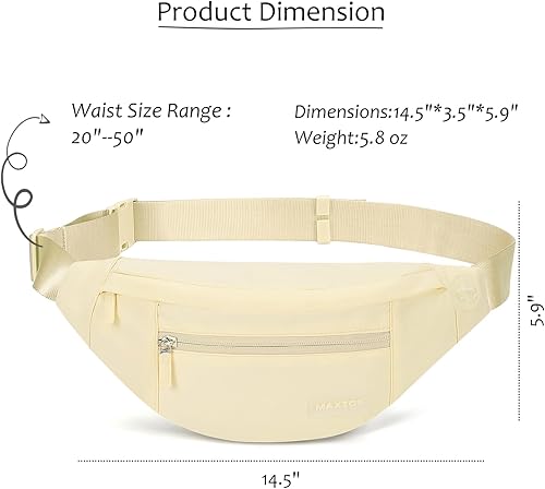 Miniatura 487 de MAXTOP - Cangurera cruzada grande con 4 bolsillos con cremallera, ideal para eventos deportivos, festivales, entrenamiento, viajes, correr y uso