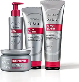 Kit Siàge Glow Expert: Shampoo + Condicionador + Máscara + Leave In (4 itens)