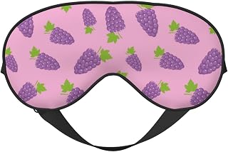 Sleep Mask, Eye Masks for Sleep, Sleep Masks for Women and Men, Blackout Eye Covers for Travel/Sleeping, Funny Grape Pink Green Eye Mask