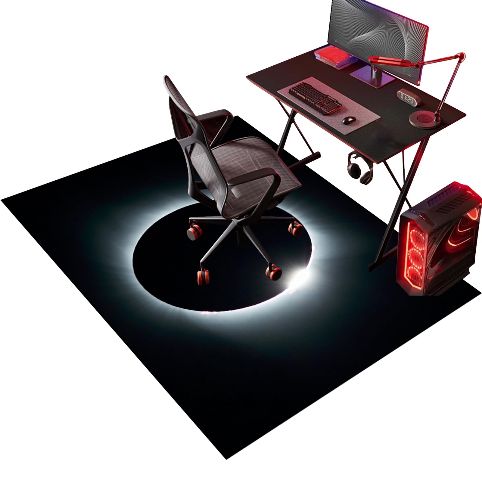 Gaming Chair Mat for Hardwood Floors, Office Chair Floor Protector Mat Rug, Computer Desk Chair Mat, Non-Slip Wood/Tile Floor Protector 90 x 120 cm, Rolling Chair Mat for Office & Gaming Chairs