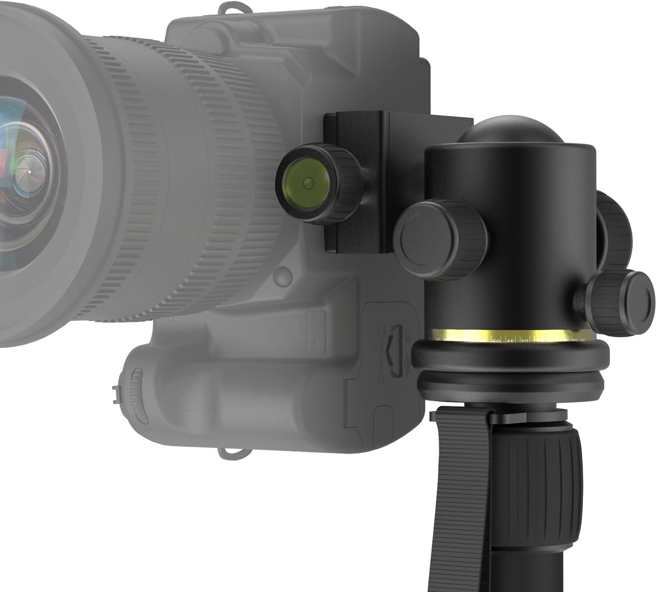 Q68 Aluminum Alloy Camera Tripod Ball Head With 1/4 Inch Arca Swiss Quick Fast Plate includes Bubble Level, Max Loading 19.8pounds Ballhead for Tripod,Monopod,Slider,DSLR Camera,Camcorder