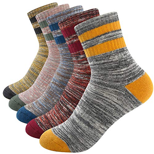 Womens Mens Hiking Walking Socks Outdoor Recreation 5 Pairs Socks Multi Performance Wicking