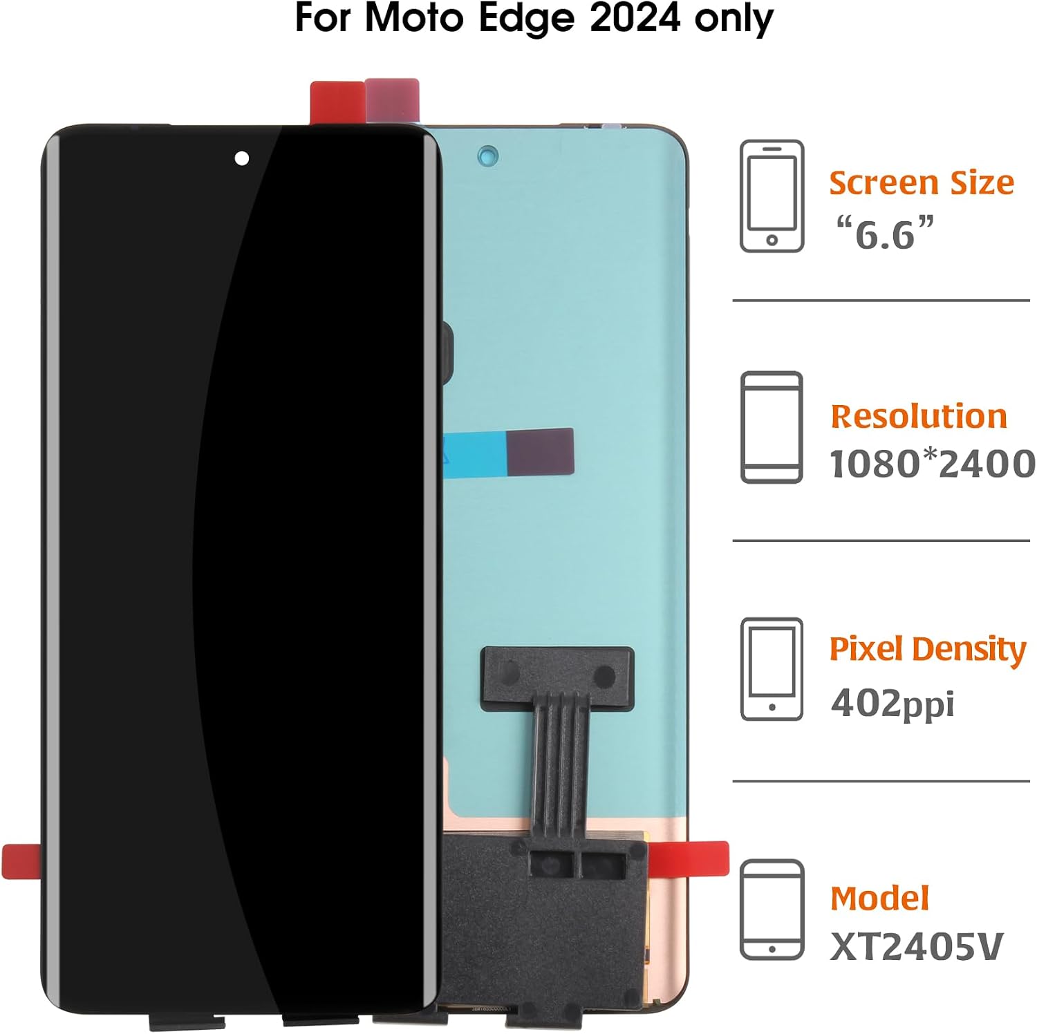 Original for Motorola Moto Edge 2024 LCD Screen Replacement Edge (gen 5) 6.6" XT2405V XT-2405V Full LCD Display Touch Digitizer Assembly
