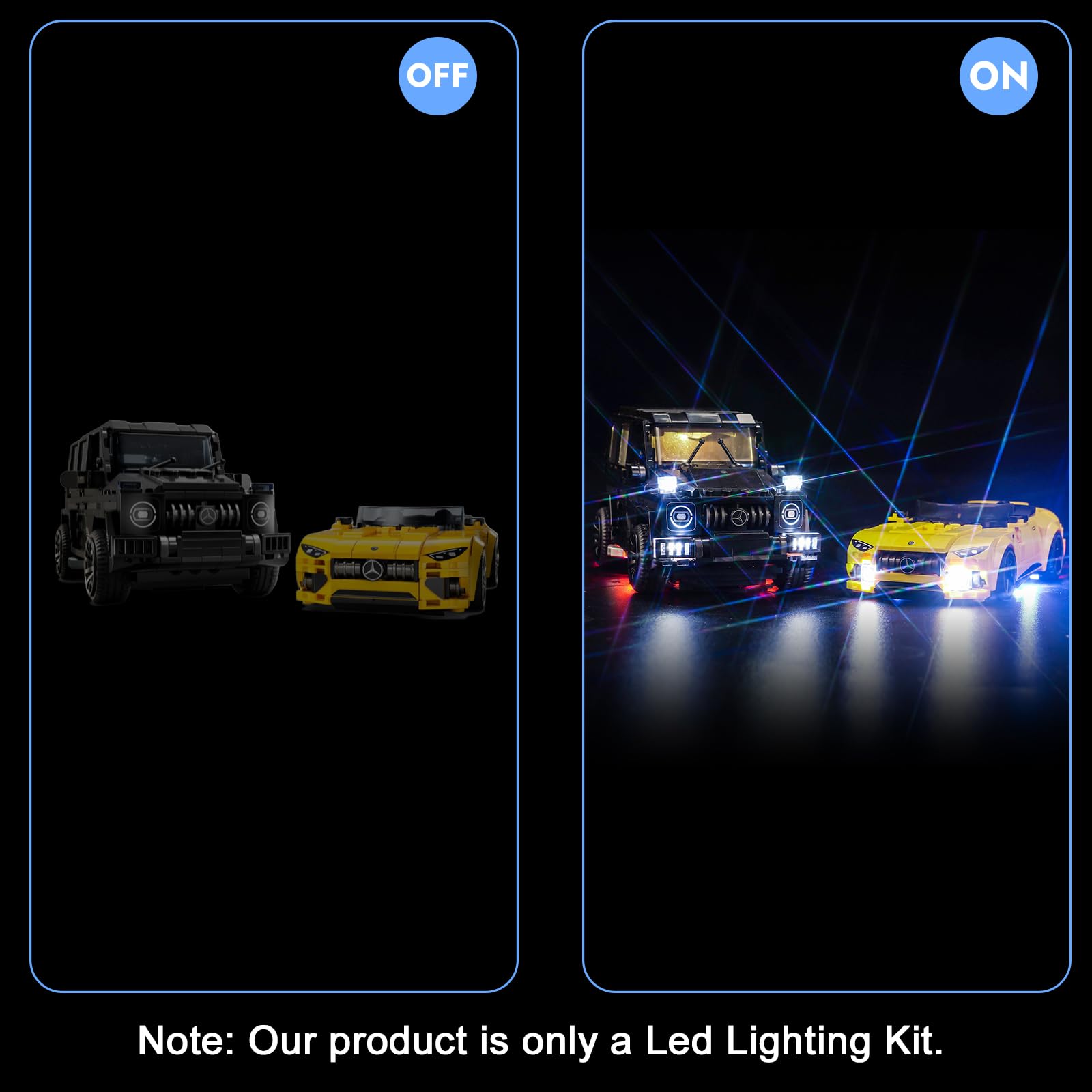 LocoLee Led Light Set Compatible with Lego 76924 Mercedes-AMG G 63 & SL 63 Led Decoration Lighting Kit Compatible with Lego 76924 Building Blocks Model,Only Lights Set,No Model - Image 3
