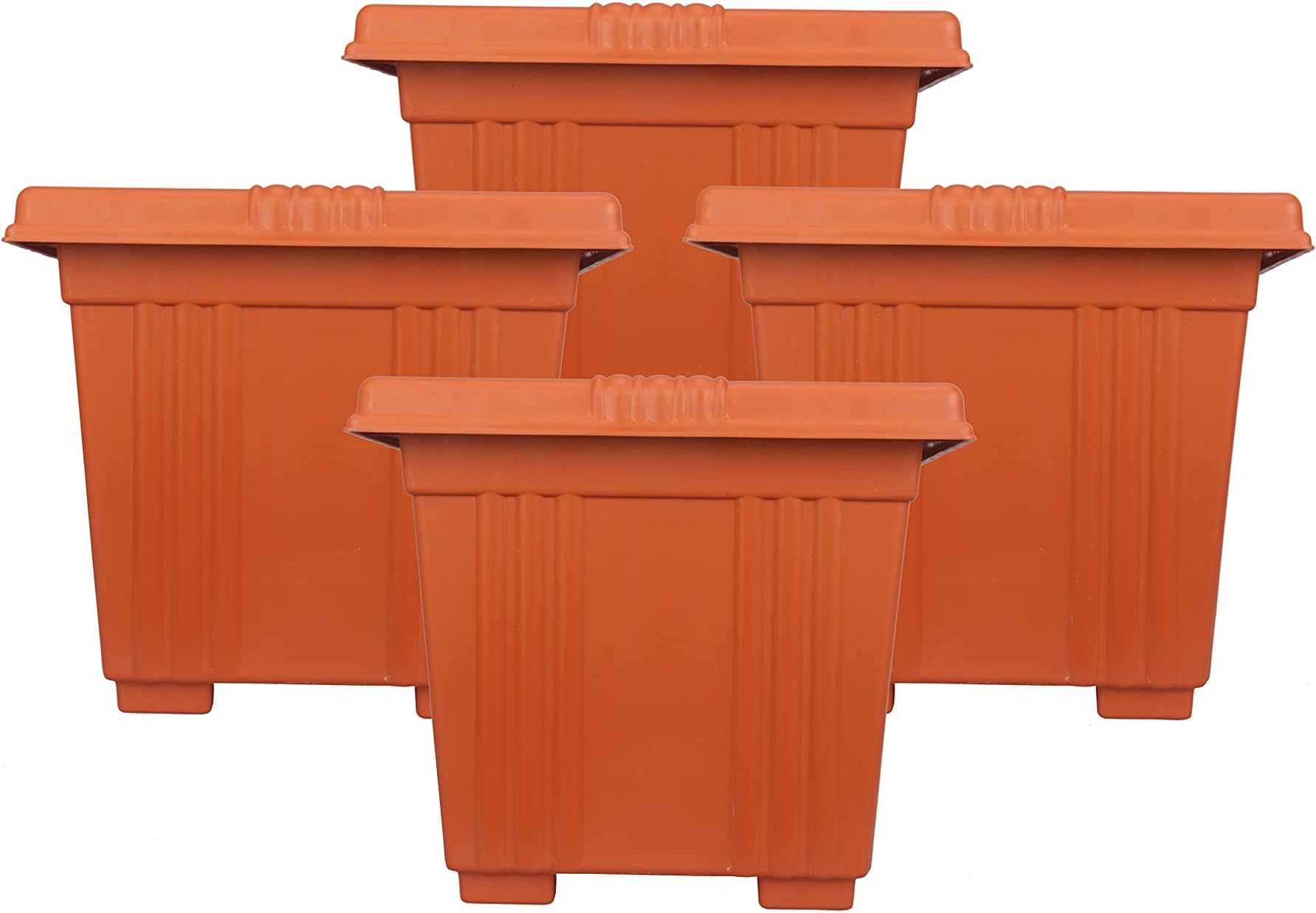 Easy Gardening 8 Inch Square Pots Square Planters Terracotta Color