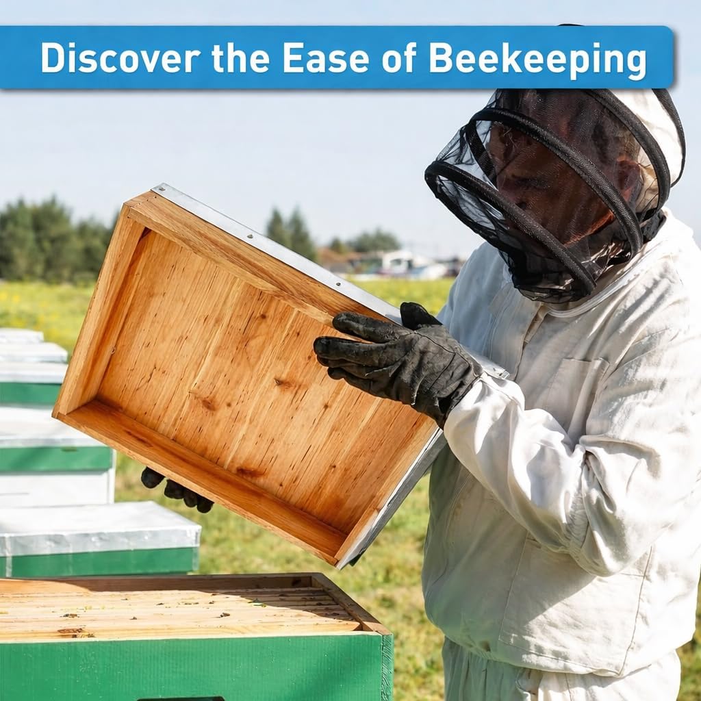 Telescopic Bee Hive Cover 10 Frame, Beekeeping Beehive Top Cover for 10 Frame Honeybee Hive, Metal Cover for Beekeepers, 2 Pack image 5