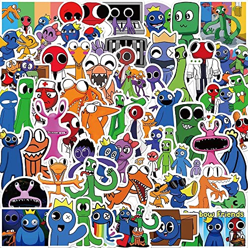 Yangsiw 50pcs Rainbow Friends Stickers for Water Bottles Vinyl Waterproof Stickers for Hydroflasks Laptop Computer Stickers and Decals Teens Gift