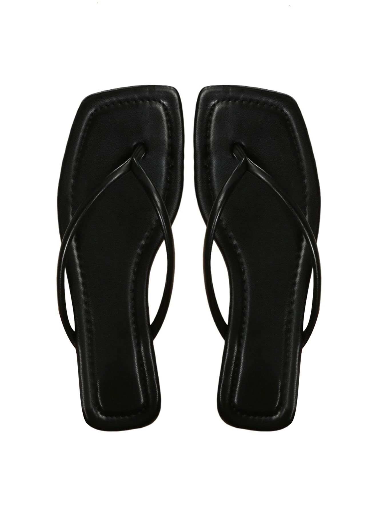 GORGLITTER Women's Square Open Toe Flip Flop Minimalist Thong Flat Sandals Slide On Summer Vacation 2026 Dressy Shoes