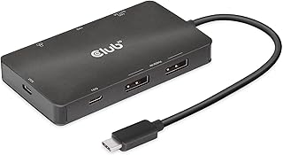 Club 3D USB Gen2 Type C 7-in-1 Hub to 2x DisplayPort 4K60Hz / 2x USB A / RJ45 / USB C 10Gbps / USB C PD3.0 100W (CSV-1598)