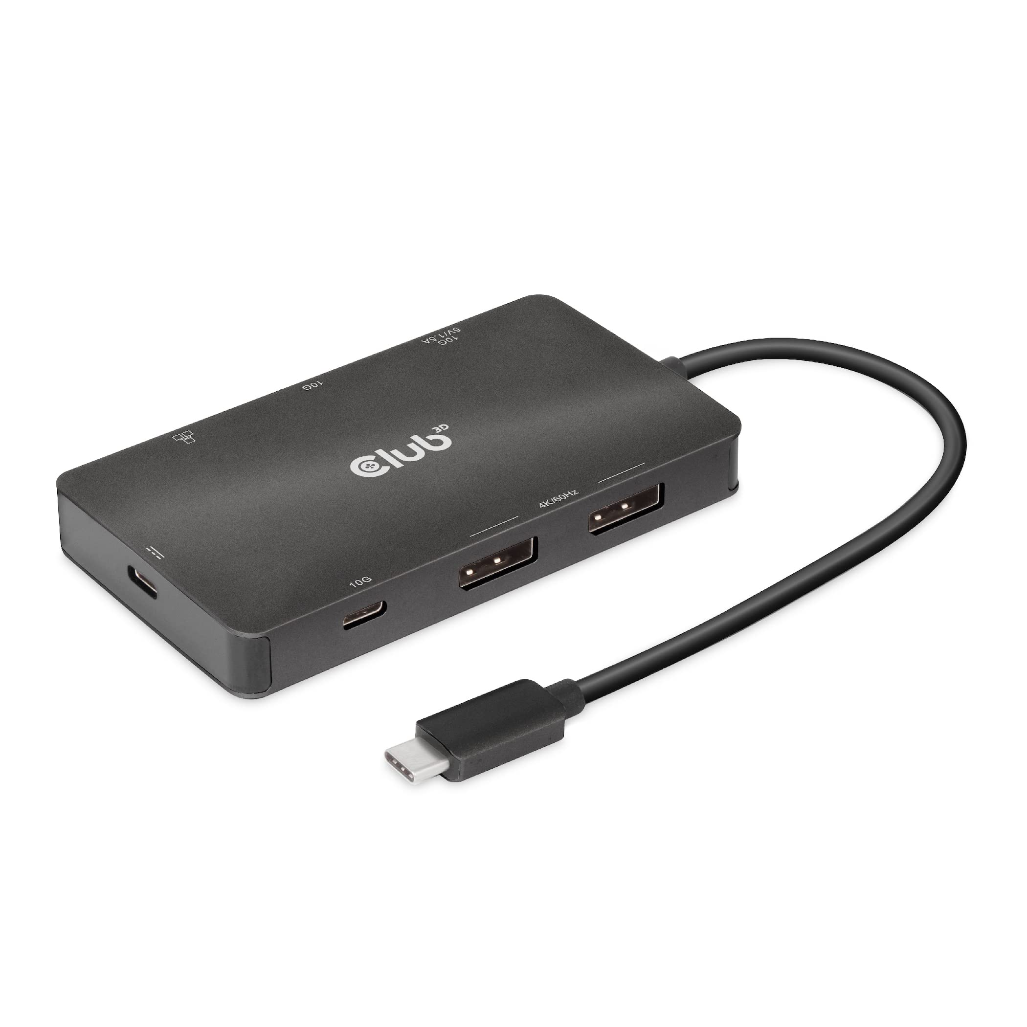 Club3D CSV-1598 USB Gen2 Type-C to Dual DisplayPort 4k60Hz 7-in-1 Portable Dock