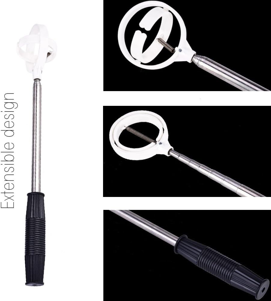 review Dioche Golf Ball Retriever, Practical Golf Picker Telescopic Golf Ball Pick Up Tool Stainless Steel Shaft Automatic Locking Scoop (2 Colors)