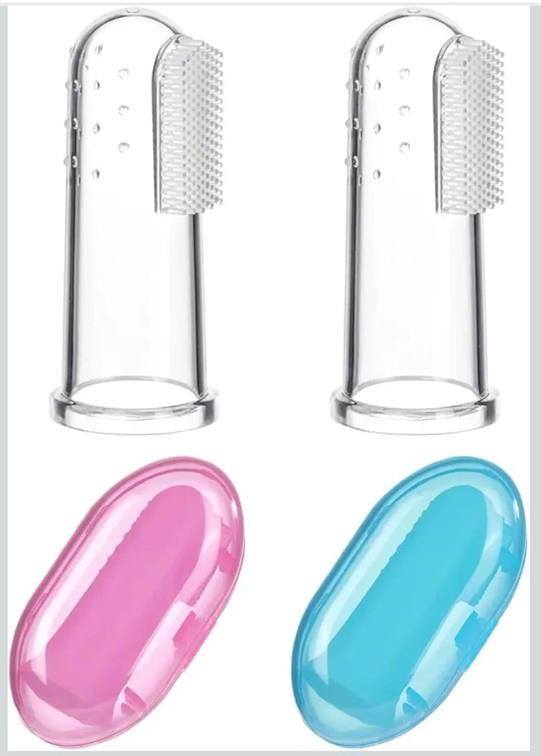 Baby Finger Toothbrush, Soft Silicone, Flexible, BPA-Free, with Protective Travel Case, for Infants and Toddlers, Pack Of 2-image-17