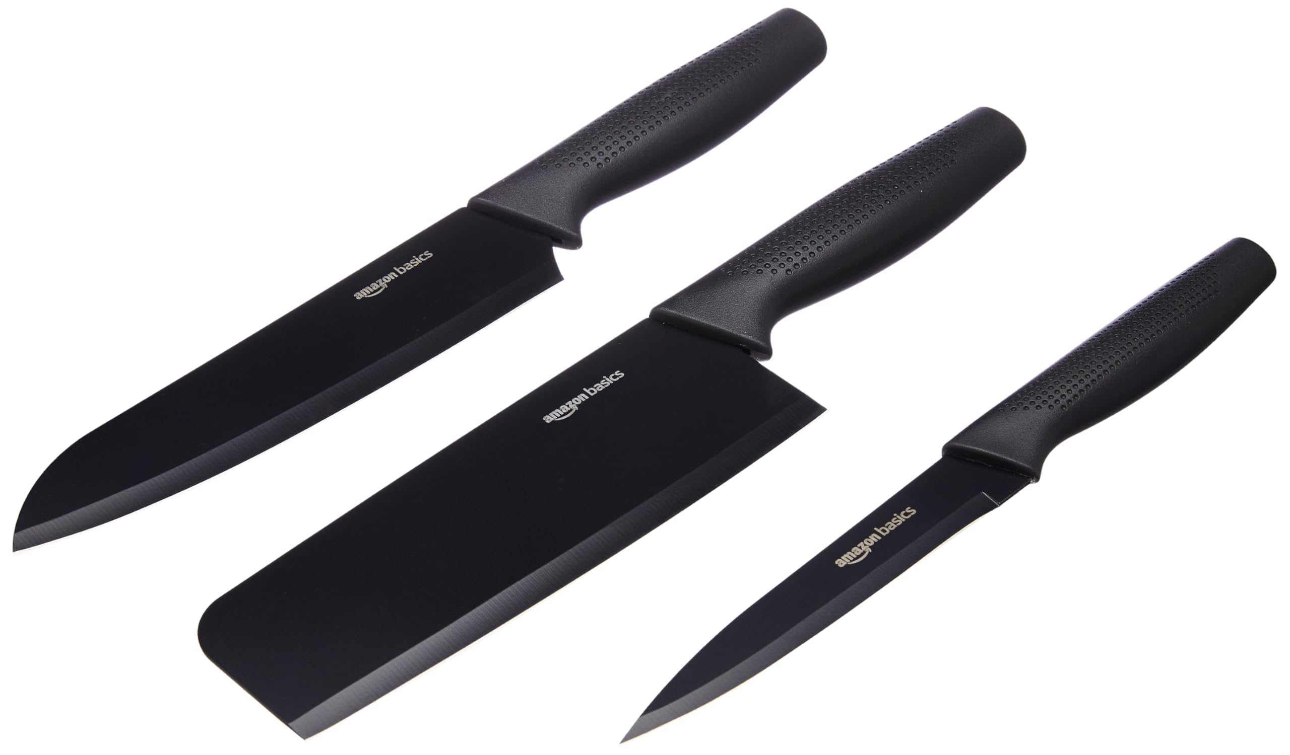 3 Pcs Carbon Knife Set | High Carbon Stainless Steel Blades | Soft Ergonomic Handle | Slicing Knife, Chef's Knife and Meat Cleaver Knife | Rust-Resistant