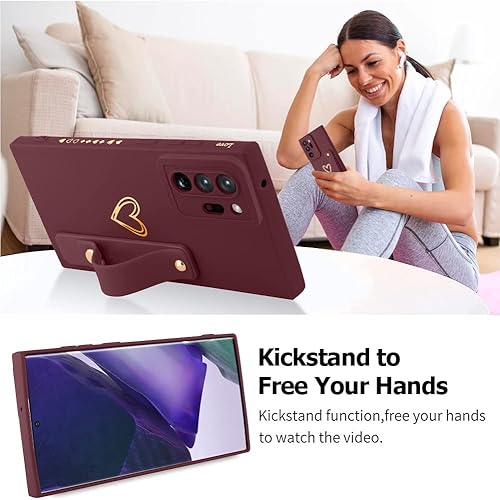 Miniatura 3 de Fiyart Funda diseñada para Samsung Galaxy Note 20 Ultra con soporte de soporte, linda funda protectora de protección de cámara con correa para la