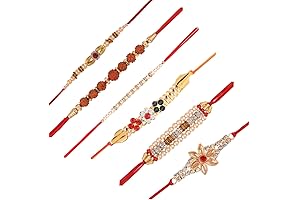 Rakhi For Brother - Premium Rudraksha Rakhi for Raksha Bandhan with Faux Pearls