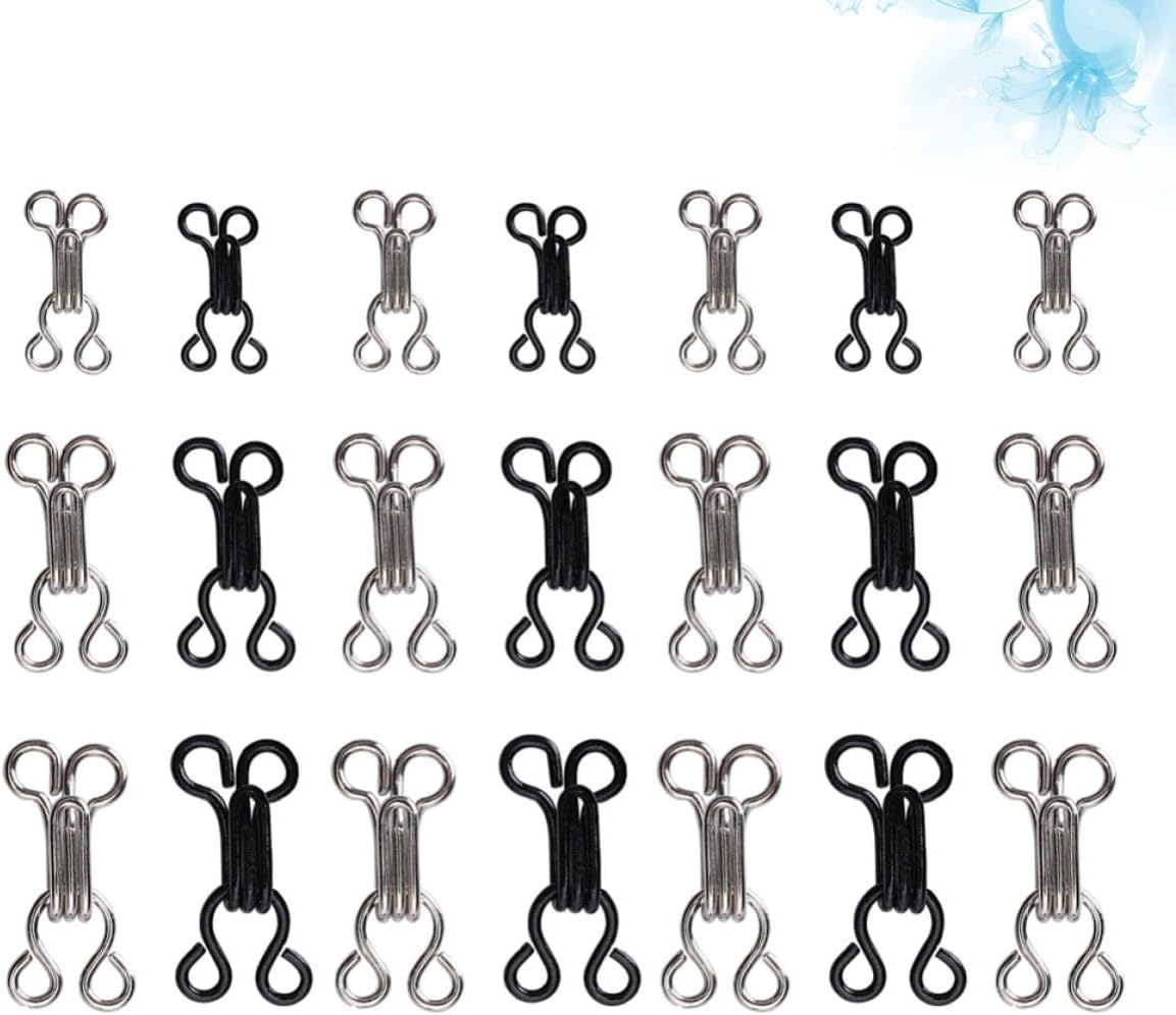 IDEANATEGRATE 120 Pcs Creative Sewing Hooks and Eyes Closure for Clothing and Undergarments, Copper Material Dark and Colors, Suitable for Sewing Projects and Arts and Crafts
