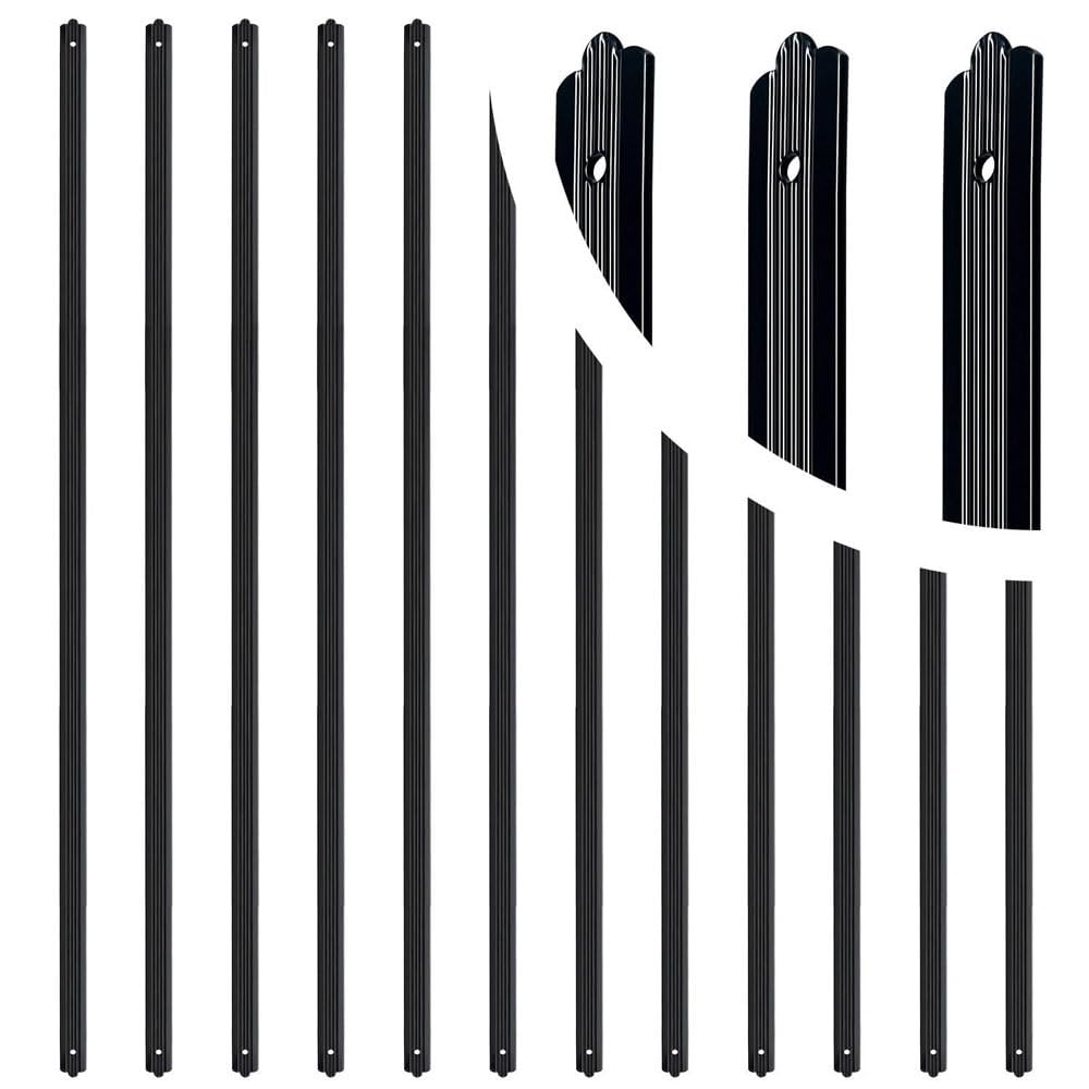 Aluminiowe balustrady tarasowe – matowe czarne metalowe balustrady do użytku wewnątrz/na zewnątrz, idealne do tarasów drewnianych i kompozytowych, trwały i stylowy design