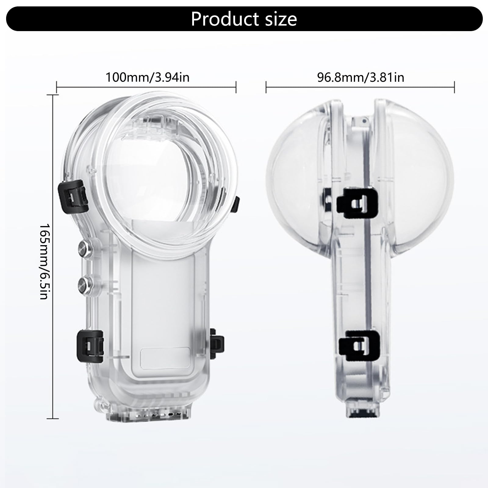 Funda impermeable para cámara Scratch Immune 360 con protector de lente contra la niebla, herramienta de inserción de montaje complementario, sustancia de contorno delgado, instalación rápida, funda