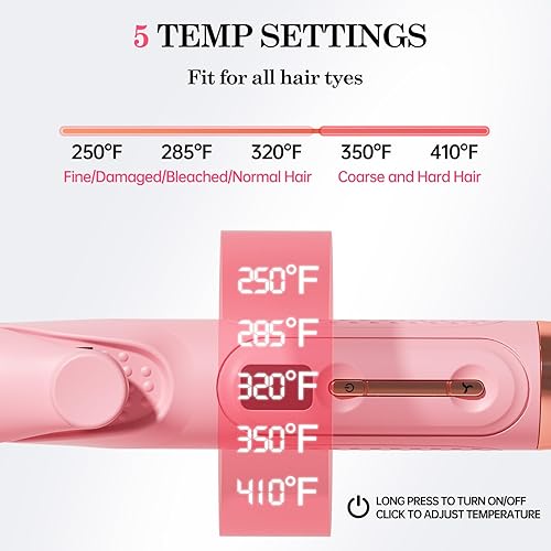 Miniatura 5 de Hahahope Airflow 2 en 1 alisador y rizador - Plancha rizadora de flujo de aire de 360, plancha plana de 1.25 pulgadas y rizador 2 en 1 para cabello