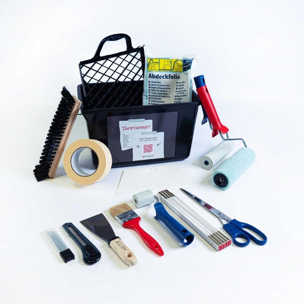 A.S. Création XXL-Tapezierset 15-teiliges Set für Tapezierarbeiten Renovierungsset - Grundausstattung für Tapezierprojekte - 902403