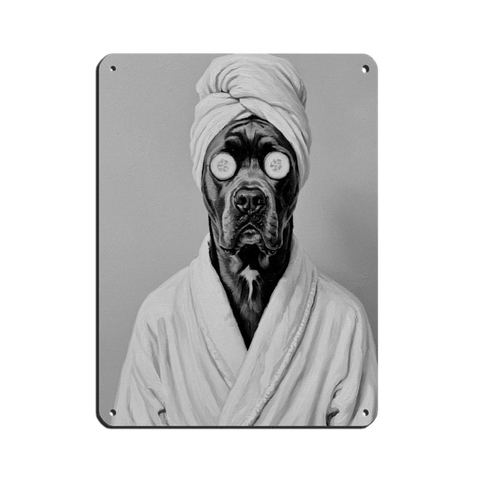 Bathroom Spa Art, Cane Corso Dog Tin Sign Vintage Metal Pub Club Cafe Bar Home Wall Art Decoration Poster Retro 12x16inch(30x40cm)