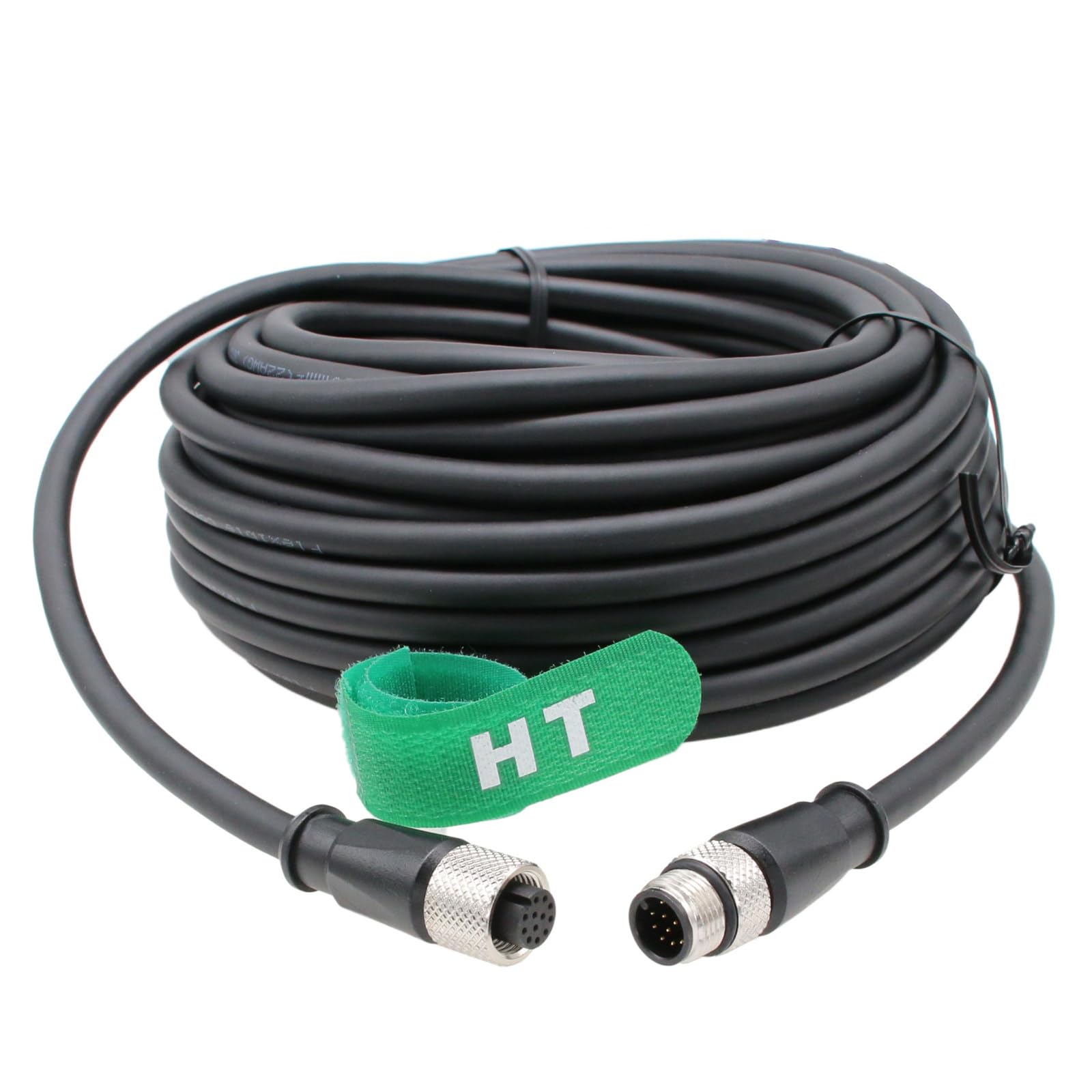 HangTon Cable extensión alimentación Cognex M12 A-Coded 12 Pin Macho a Hembra para Sensor de actuador Checker 201/202 Automatización In-Sight 7000 8000 15M
