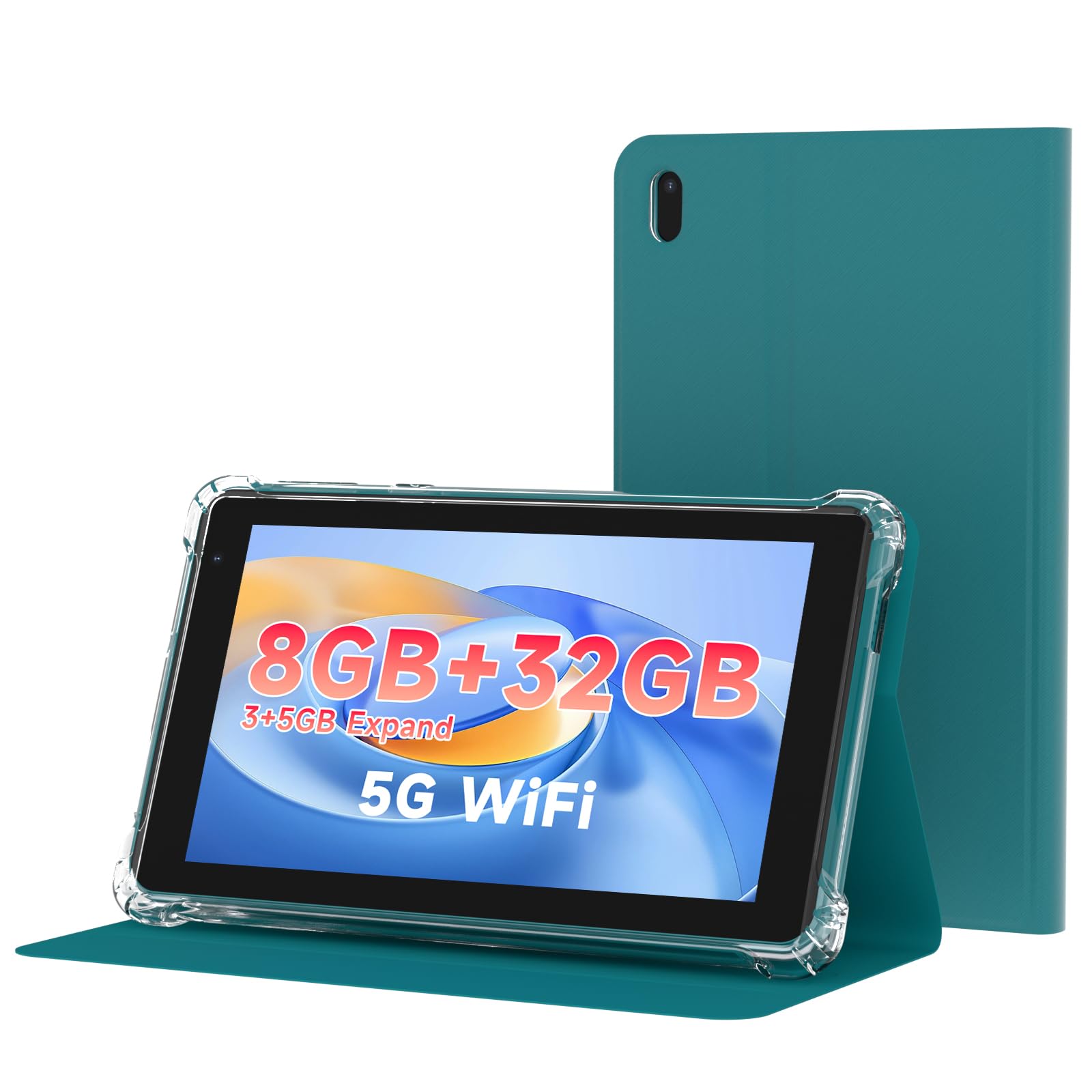 WUIUHOU 7" Android 15 Tablet, Tablet with Case, 8GB RAM (3GB + 5GB Extended) and 32GB ROM, 3000mAh Battery, Dual Camera, WiFi 2.4G/5G 6 Tabs - Portable Mini Tablet for-image-17