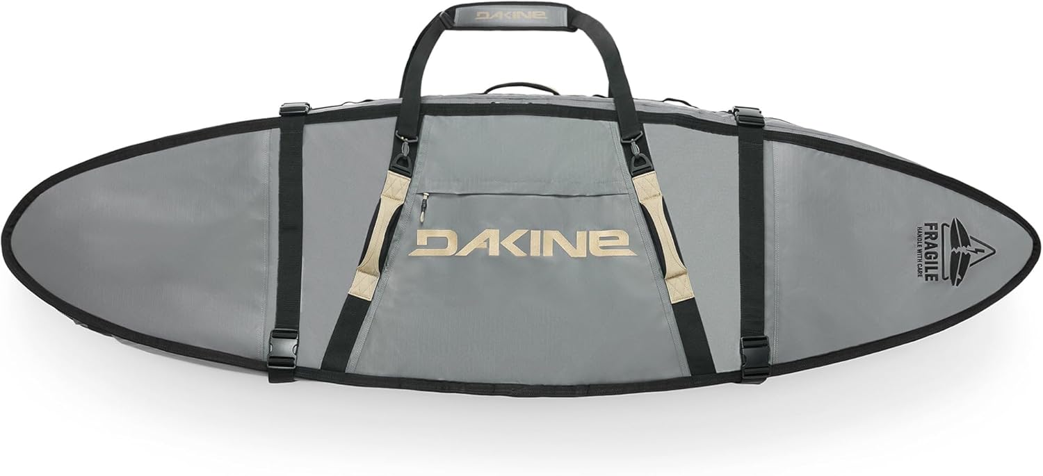 Dakine Surfboard Travel Bag, Regulator Triple Surfboard Bag for 3 Boards, Heavy Duty Surf Board Bag with Padding, Surf Bag with Wheels Alternative Carry, Color: CASTLEROCK/STONE