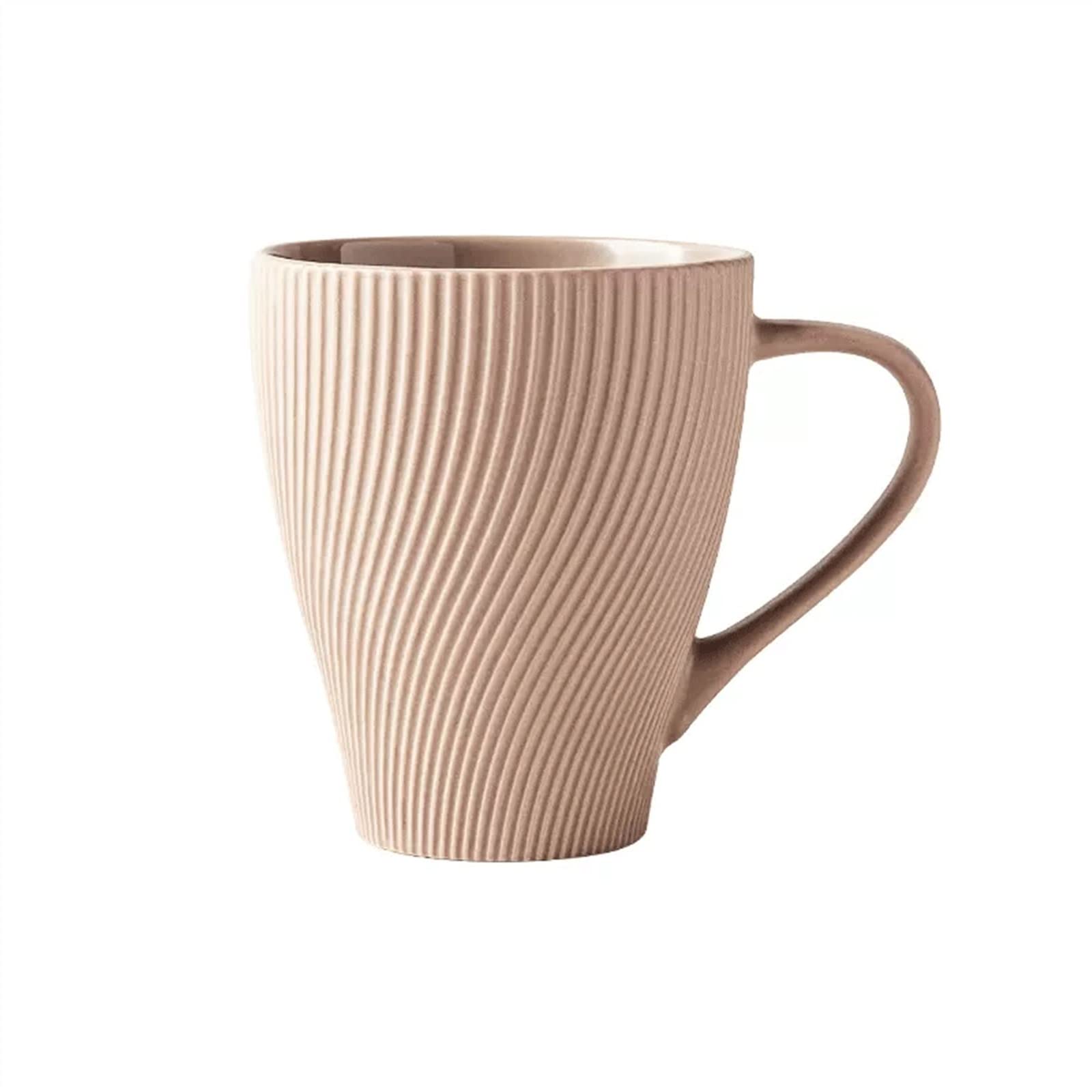 Tazas de café de porcelana rosa de 350ml para hogar y tazas de agua estéticas de oficina
