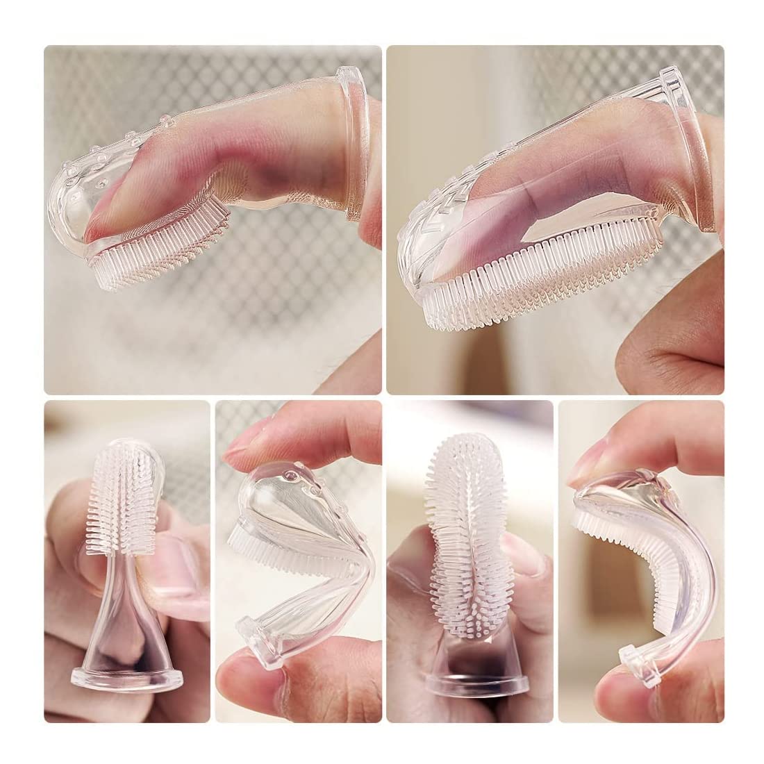 Spazzolino da denti per bambini Spazzolino da denti in silicone Kit per la cura del bambino Spazzolino per l'igiene orale 0-24 mesi Scatola di immagazzinaggio del nastro per la cura orale del bambino