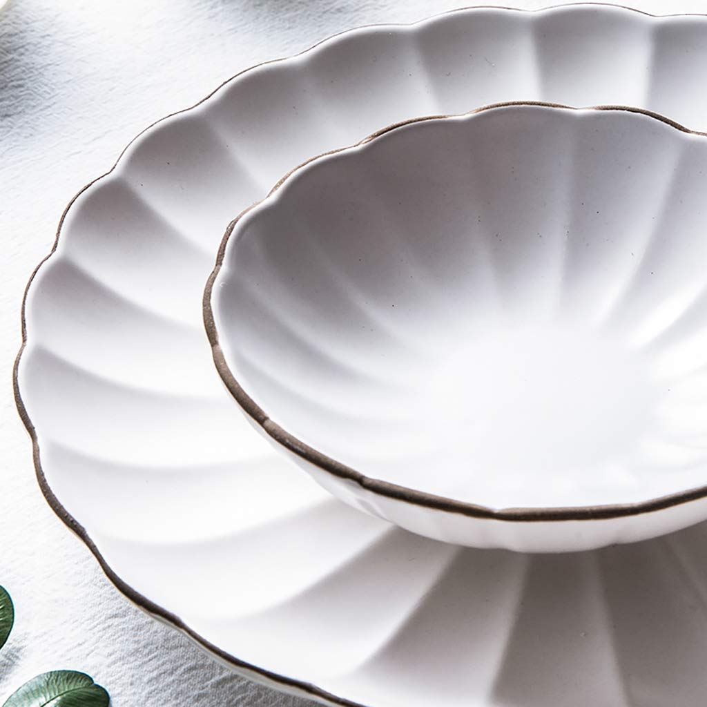 H3TF5J Ceramiczny zestaw zastawy stołowej, 45 sztuk designu płatków matowa porcelanowa zastawa stołowa, zdrowa porcelana kaolinowa, prezenty na imprezę rodzinną, bez poślizgu i odporną na zużycie
